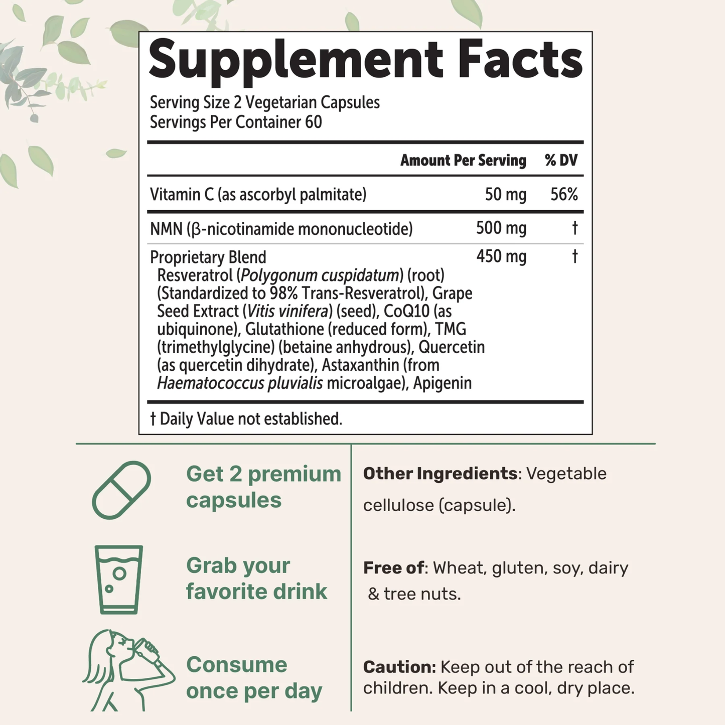 NMN Longevity Complex  Advanced 10-in-1 NAD+/60 Capsules